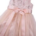 thumbnail image 6 of Alvivi Kids Sequined Lace Mesh Flower Girls Dress Princess Pageant Wedding Bridesmaid Birthday Party Dress Grown Pearl Pink 6, 6 of 7