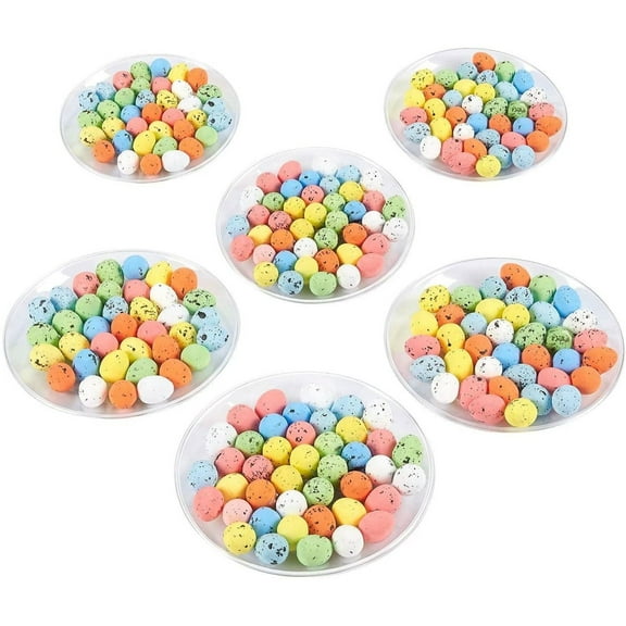 216 Packs Small Mini Easter Eggs, Foam Bunny Eggs Ornaments with Basket for DIY Crafts and Easter Decorations for Kids