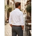 thumbnail image 6 of Mens White Dress Shirts Long Sleeve Button Down Shirt Solid Formal Shirt Business Casual for Men XL, 6 of 8