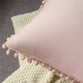 thumbnail image 6 of ZOELNIC Pack of 2 Decorative Throw Pillow Covers with Pom Poms Soft Square Velvet Pillow Case for Couch Sofa Bedroom 18''x18'' Pink, 6 of 8