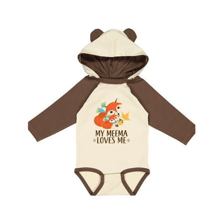 

Inktastic Meema Loves Me Gift Fox Gift Baby Boy or Baby Girl Long Sleeve Bodysuit
