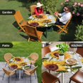 thumbnail image 4 of Yellow Sunflower Round Tablecloth for 55-60 Inch Tables,Fitted Table Cover with Elastic Edge,Butterfly Grey Buffalo Plaid Spring Waterproof Outdoor Table Cloth Protector for Patio Garden Dinner, 4 of 9