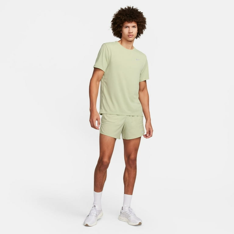 ★Nike★ Dry Fit UV Miler Short Sleeve Running Top M White D Men's Nike Miler Dri-FIT UV Short Sleeve Running Top Color