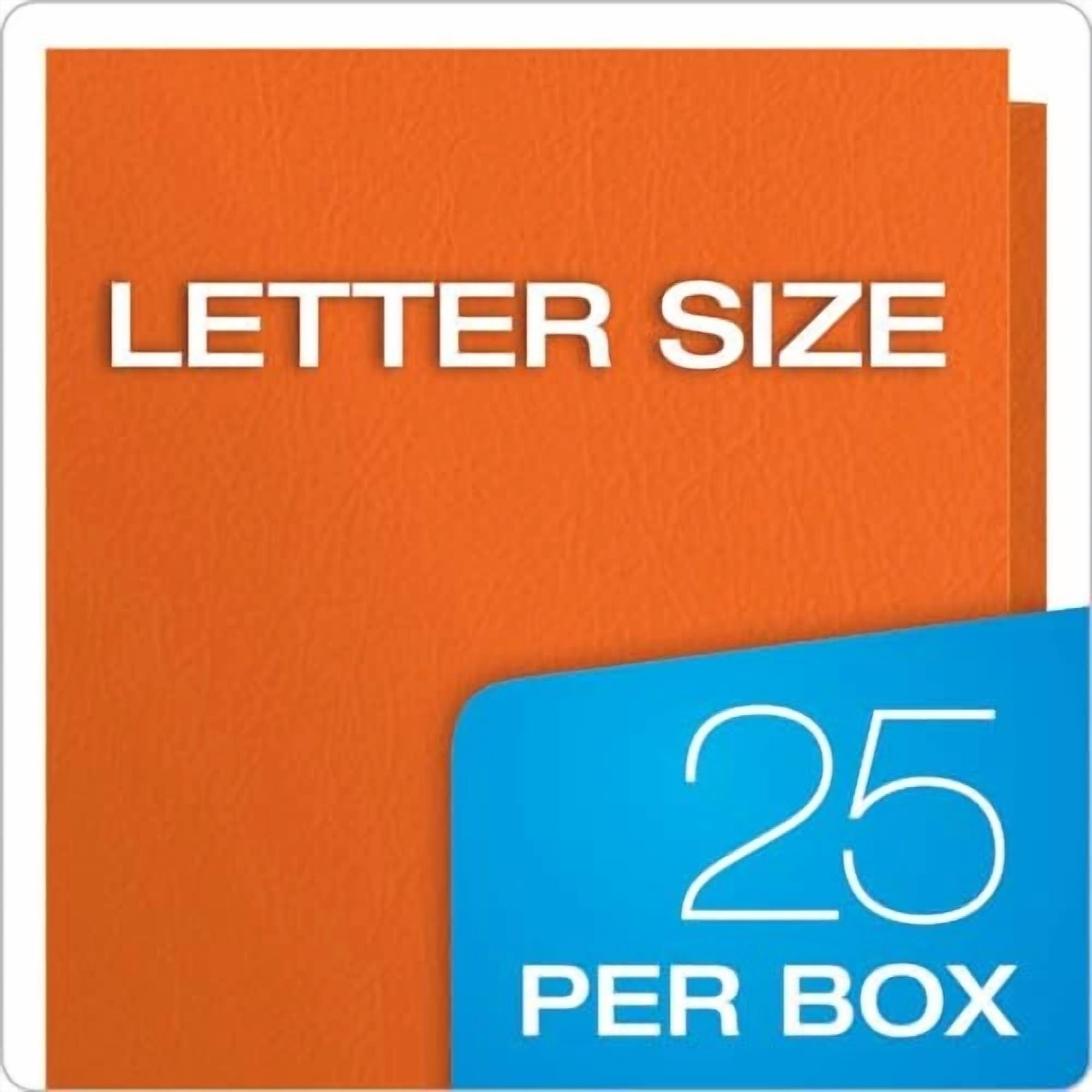25 Count Orange Two Pocket File Folders Durable Letter Size Organize School Home