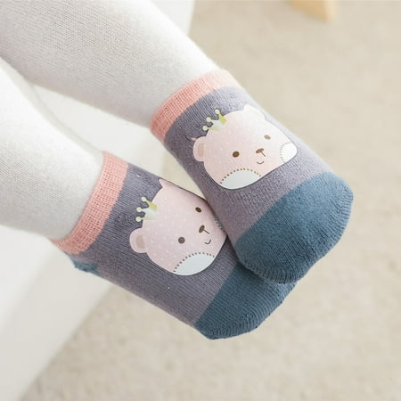 

TOWED22 Slippers For Toddler Boys Autumn And Winter Children Toddler Boys And Girls Socks Shoes Floor Sports Non Slip Warm Cute Blue