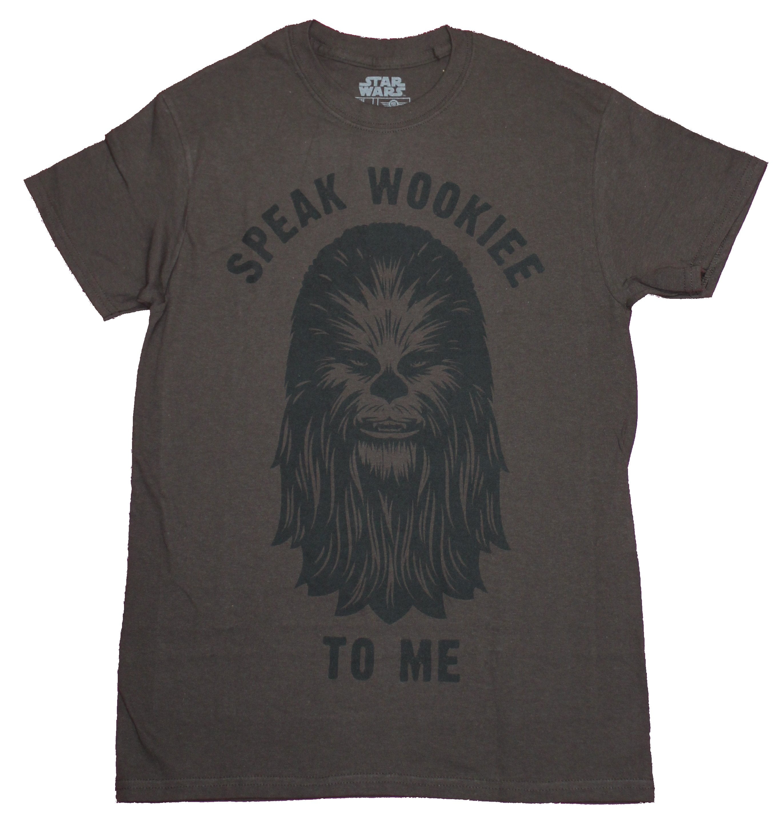 corona tornillo Penetración Star Wars Mens T-Shirt - Speak Wookiee to Me Chewbacca Face (Small) -  Walmart.com