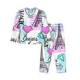 thumbnail image 2 of Wukai Eiffel Tower and Hearts Print Women's Pajama Set - Soft Long Sleeve Sleepwear for Comfort and Style-X-Large, 2 of 9