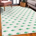 thumbnail image 3 of Ocean Decorative Rug, Hand Drawn Nautical Sketchy Sea Life Fish Whales Dolphins Artwork, Quality Carpet for Bedroom Dorm and Living Room, 6 Sizes, Fern Green, by Ambesonne, 3 of 4