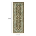 thumbnail image 6 of Mainstays Persian Border Medallion Loop Print Brown Blue Indoor Runner Rug, 2' x 6', 6 of 8