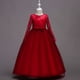 thumbnail image 4 of Vestido de niña grande, vestido de princesa de encaje de manga larga, vestido de niña de las flores, falda abullonada, 4 of 6