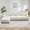 Beige, variant on 135" L Shaped Pet-friendly Velvet Fabric, Chesterfield Style Sofa, Tassel Skirt, Slightly Curved Square Armrests, Free Combination, Ergonomic Design for Living Rooms Rest Areas Bedroom (Red)