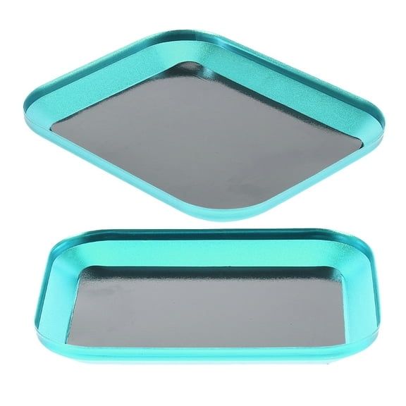 Masteelf 2pcs Magnetic Tool Tray for Mechanics Home Garage Metal Magnetic Parts Tray for Screws Versatile Small Parts Organizer with Magnetic Bottom