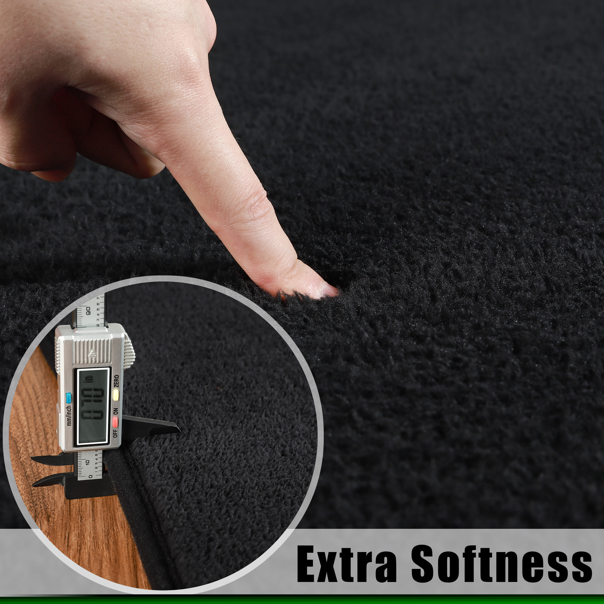 Noahas Soft Low Pile Rug Modern Area Rugs for Bedroom Living Room,Suitable for Boys Girls Teenagers and Adults with Super Soft Touch , Black , 4' x 6'