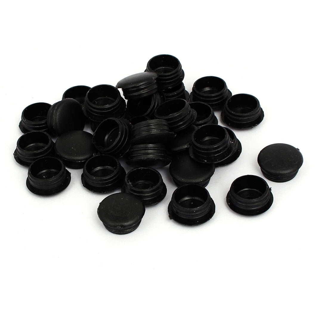 15mm Dia Plastic Thread Design Screw Cap Covers Hole Plugs Lids Black