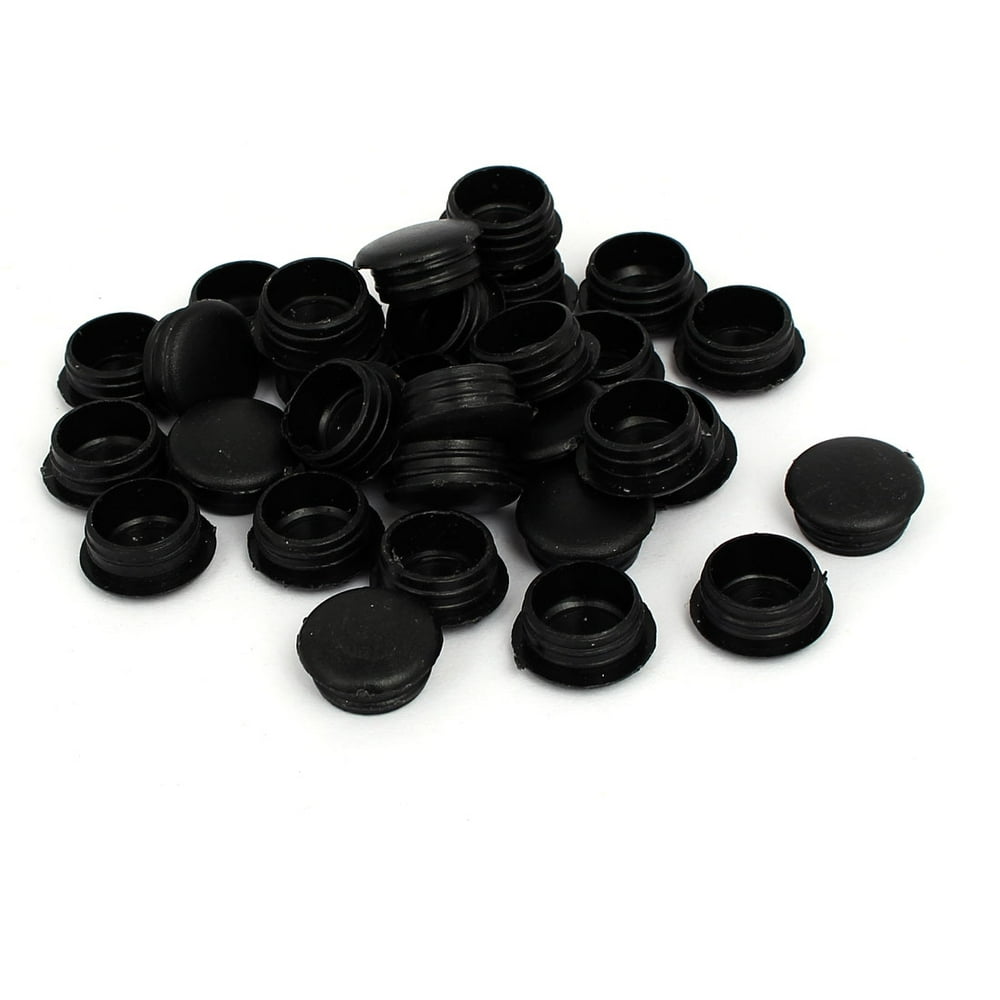15mm Dia Plastic Thread Design Screw Cap Covers Hole Plugs Lids Black