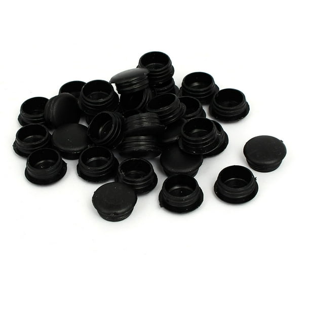 15mm Dia Plastic Thread Design Screw Cap Covers Hole Plugs Lids Black