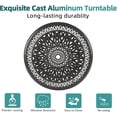 thumbnail image 6 of MEETWARM Outdoor 35.4" Lazy Susan Turntable for Table, All Weather Cast Aluminum Large Round Serving Plate Tabletop Rotating Tray with 2" Umbrella Hole, Silent & Smooth Spin, Dark Bronze, 6 of 8