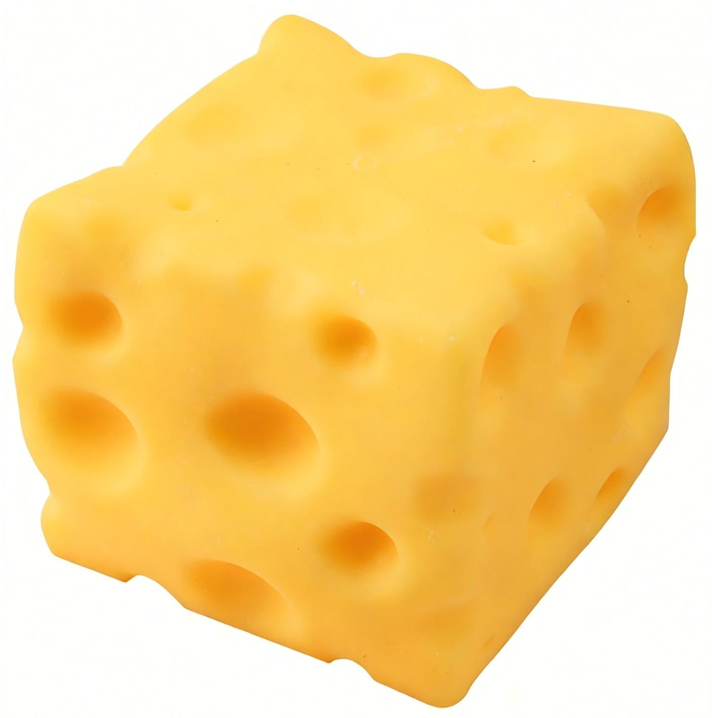 Big Cheese Squishy , Jumbo Squishy Cheese Block Stress Relief Fidget Toy,Large Size Squeeze Toys for Holiday & Birthday Gifts (3 Inch)