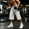thumbnail image 7 of Mens Athletic Capris Pants Multi-Pockets Drawstring Elastic Waist Casual Workout Sports Shorts Fathers Gift, 7 of 7