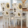 thumbnail image 2 of Summer Sunflower Chair Covers Set of 4 Bee Floral Vintage Farmhouse Chair Back Covers Stretch Removable Washable Slipcovers Protector for Dining Room Kitchen Party Decor, 2 of 9