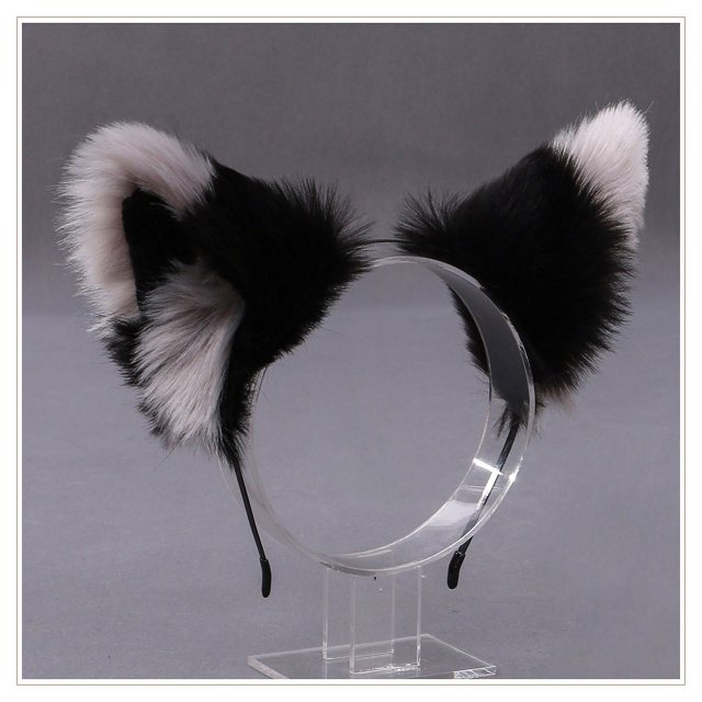Furry Animal Cat Ears Diadema Cat Helmet Halloween Cosplay Party Soft, Color 15 brillar Electrónica