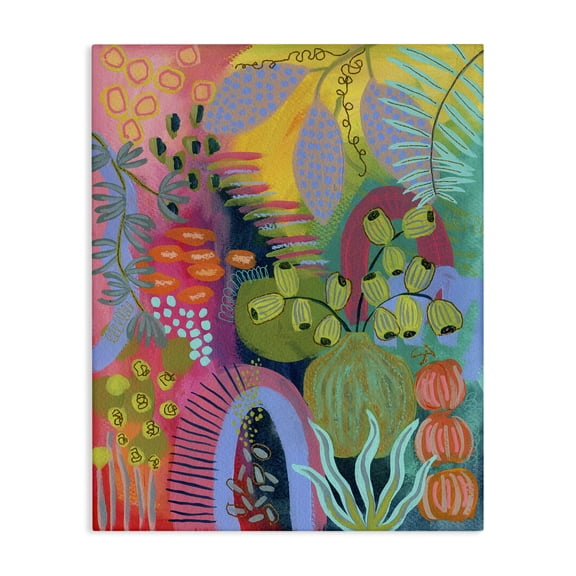 Stupell Industries Eclectic Abstract Botanicals Vivid Hues Canvas Art, 24 x 30, by Suzanne Allard