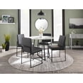 thumbnail image 3 of Lumisource High Back Fuji Contemporary Dining Chair in Black Steel and Grey Faux Leather - Set of 2, 3 of 7