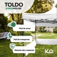 thumbnail image 2 of Toldo Carpa Plegable Lona 3x3 M Con Pared Transparente Bolsa blanco KINGSHOUSE, 2 of 8