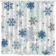 thumbnail image 2 of Winter Shower Curtains for Bathroom Blue Snowflake Shower Curtain Christmas Bathroom Decor Winter Holiday Washable Durable Fabric Bathroom Curtains 72x72 Inch, 2 of 6