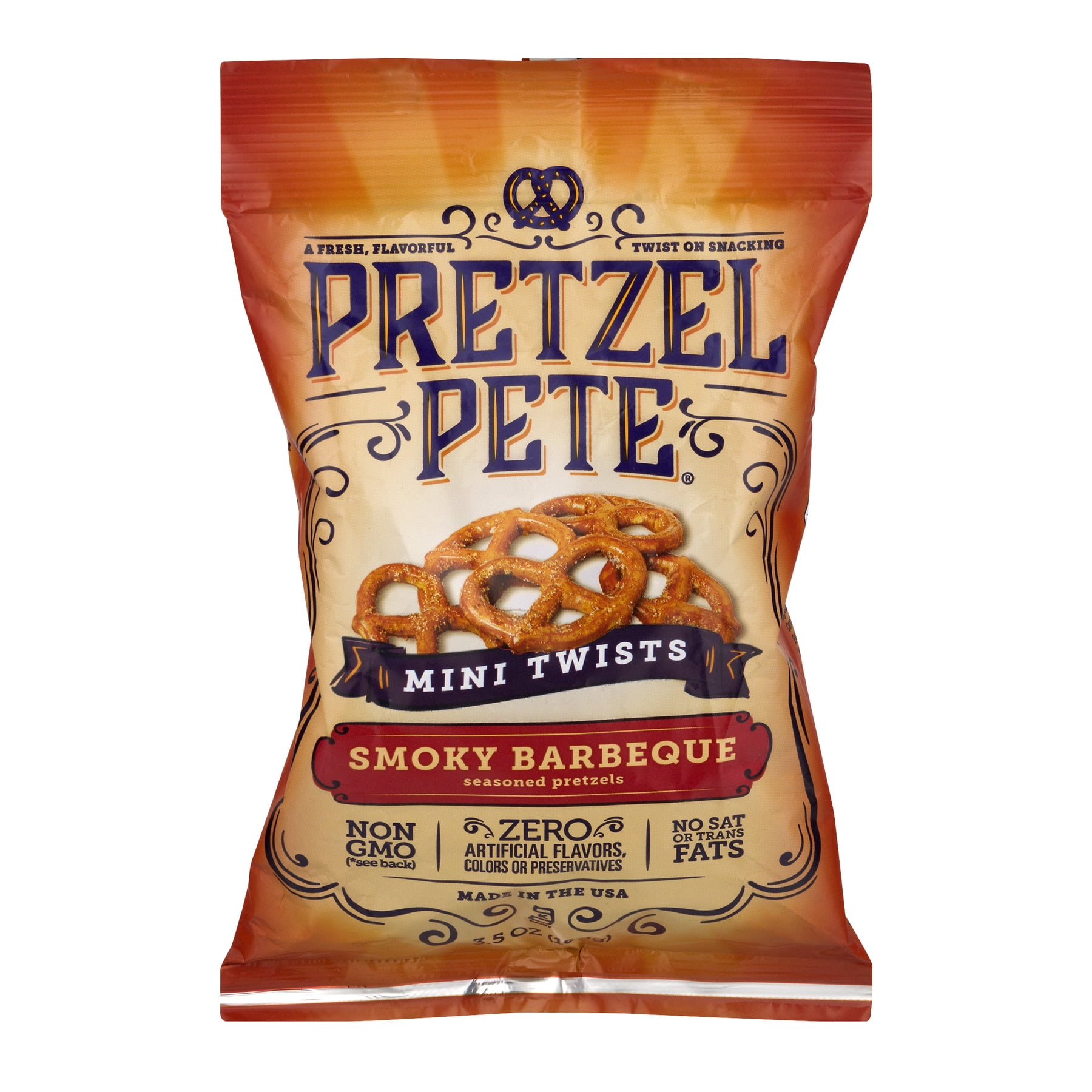 Pretzel Pete Mini Twists Smoky Barbeque, 3.5 OZ