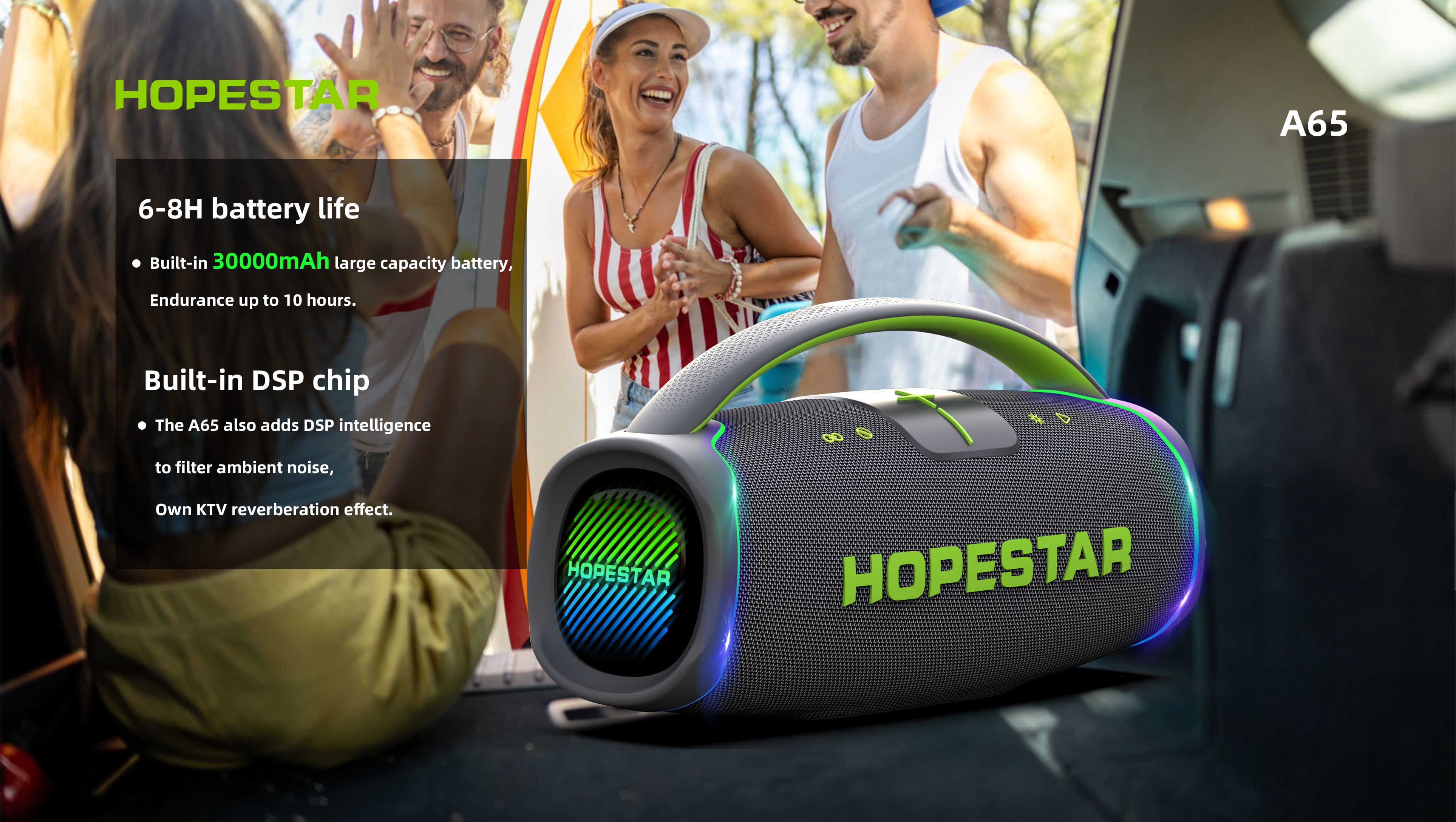 Worryfree Gadgets 300w Portable Bluetooth Speaker with Microphone, Built-In Handle, Tws Support, Blue