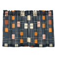 thumbnail image 7 of Yayeee Kitchen Curtains Tier Pair Light Filtering 27"x36" Rod Pocket Short Cafe Window Panel, Orange Checkered Pattern, 7 of 7