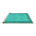 thumbnail image 2 of Ahgly Company Machine Washable Indoor Square Persian Turquoise Blue Traditional Area Rugs, 3' Square, 2 of 4