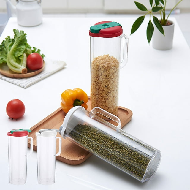 Xihbxyly Recipiente Hermético Alto para Almacenar Pasta, Diseño de Plástico Transparente, Tapa a Prueba de Humedad, Organizador de Cocina, para Almacenar Harina de Cereales, Espaguetis y Granos de Ca