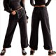 thumbnail image 2 of Pantalones Vaqueros de Mujer, Cintura Alta, Pierna Recta, Holgados, Estilo Boyfriend, Pantalones Cargo de Moda 2025. Negro S, 2 of 8