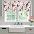 thumbnail image 4 of Spring Flowers Tie Up Curtains for Windows, Adjustable Balloon Window Shades, Black Brown White Horse Country Pink Kitchen Window Treatments Adjustable Roll Up Curtain for Basement/Nursery 52"x45", 4 of 8
