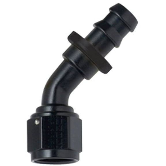 Fragola Hose Fitting #4 45 Deg Push Lock Black