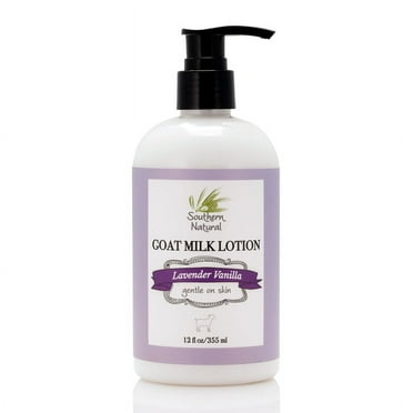 Southern Natural Goat Milk Lotion (12 oz) - Face and Body Moisturizer For Dry Skin - Moisturizing Skincare and Hand Cream - Lavender Vanilla Scent