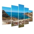thumbnail image 3 of Sicily 5 Panels Acrylic Glass Wall Art, Panoramic Shot of Paradise Sea Beach Cala Paradiso Nature Landscape Italy Holiday, Accent for Living Room, Bedroom, Dorm, 60" x 30", Multicolor, by Ambesonne, 3 of 5