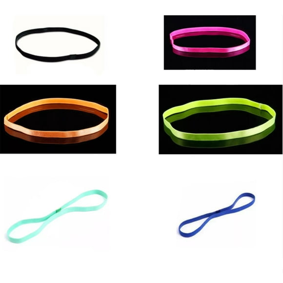 6 Pcs Elastic Sports Non-Slip Headband, Athletic Exercise Sports Football Thin Hairbands, Silicone Grip Mini Sweatband for Running Thin Sports Yoga Outdoor and Golf