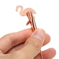 thumbnail image 3 of Portatarjetas de mesa con forma de flamenco, Clips resistentes a la oxidación, color oro rosa, 24 Uds., 3 of 8