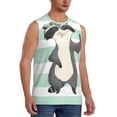 thumbnail image 2 of Bingfone Cute Raccoon Pattern Men's Tank Tops Workout Sleeveless Tee Shirts Running Beach Tanks for Men-Large, 2 of 8