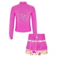 thumbnail image 4 of YUUMIN Kids Figure Ice Skating Outfit Full Zip Up Jacket Rhinestone Sweatshirt with Colorful Skater Hot Pink 8, 4 of 7