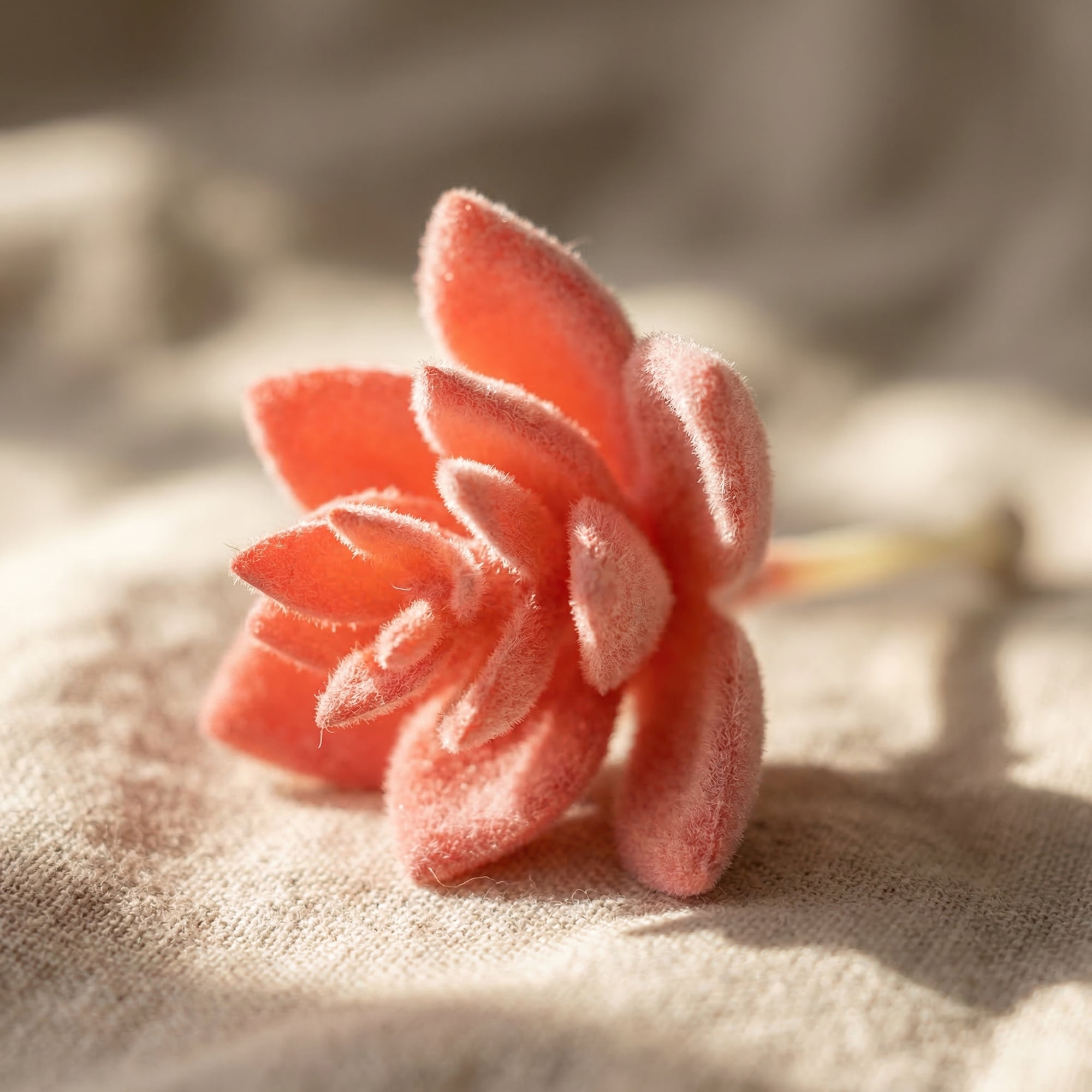Unique Bargains 10Pcs Flocked Artificial Succulents 3.5" Lotus Deep Pink Lotus Pink