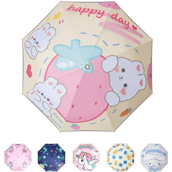 Automatic children's umbrella, foldable and extendable toddler umbrella, suitable for boys and girls, UV-resistant