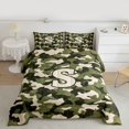 thumbnail image 2 of Feelyou Kid Monogrammed S Twin Comforter Sets, Kawaii Green Camouflage Bedding Set, 2pcs, 2 of 8
