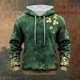 thumbnail image 5 of Ceisia Men's Irish Four-Leaf Clover Print Hoodie | Vintage Washed Relaxed Long-Sleeve Casual Sweatshirt Gift, 5 of 8