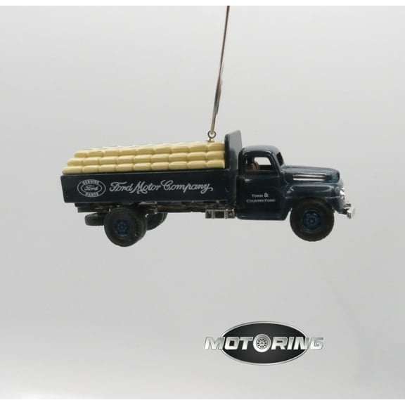 Ford Motor Company Blue Truck Car Rare Christmas Ornament Diecast