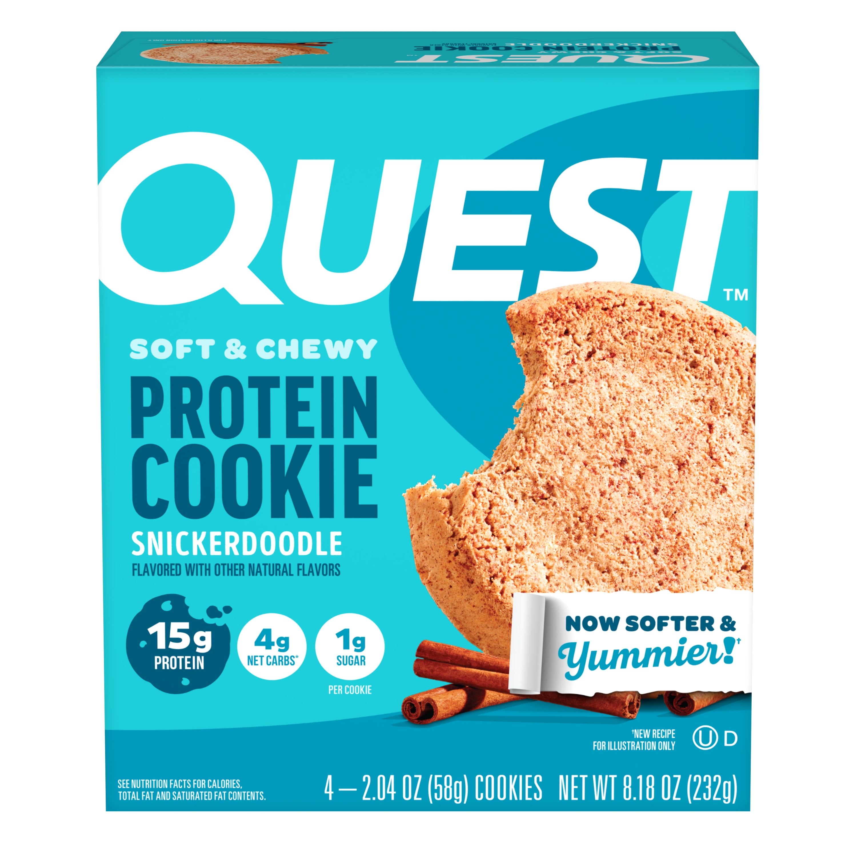 (6 pack) Quest Protein Cookie, High Protein, Snickerdoodle, 4 Count