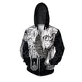 thumbnail image 3 of Ropa de otoño para hombre Sudadera informal para hombre Sudadera con capucha y cremallera Estampado de calaveras moderno Novedades en sudaderas Sudaderas con capucha modernas y versátiles, 3 of 5